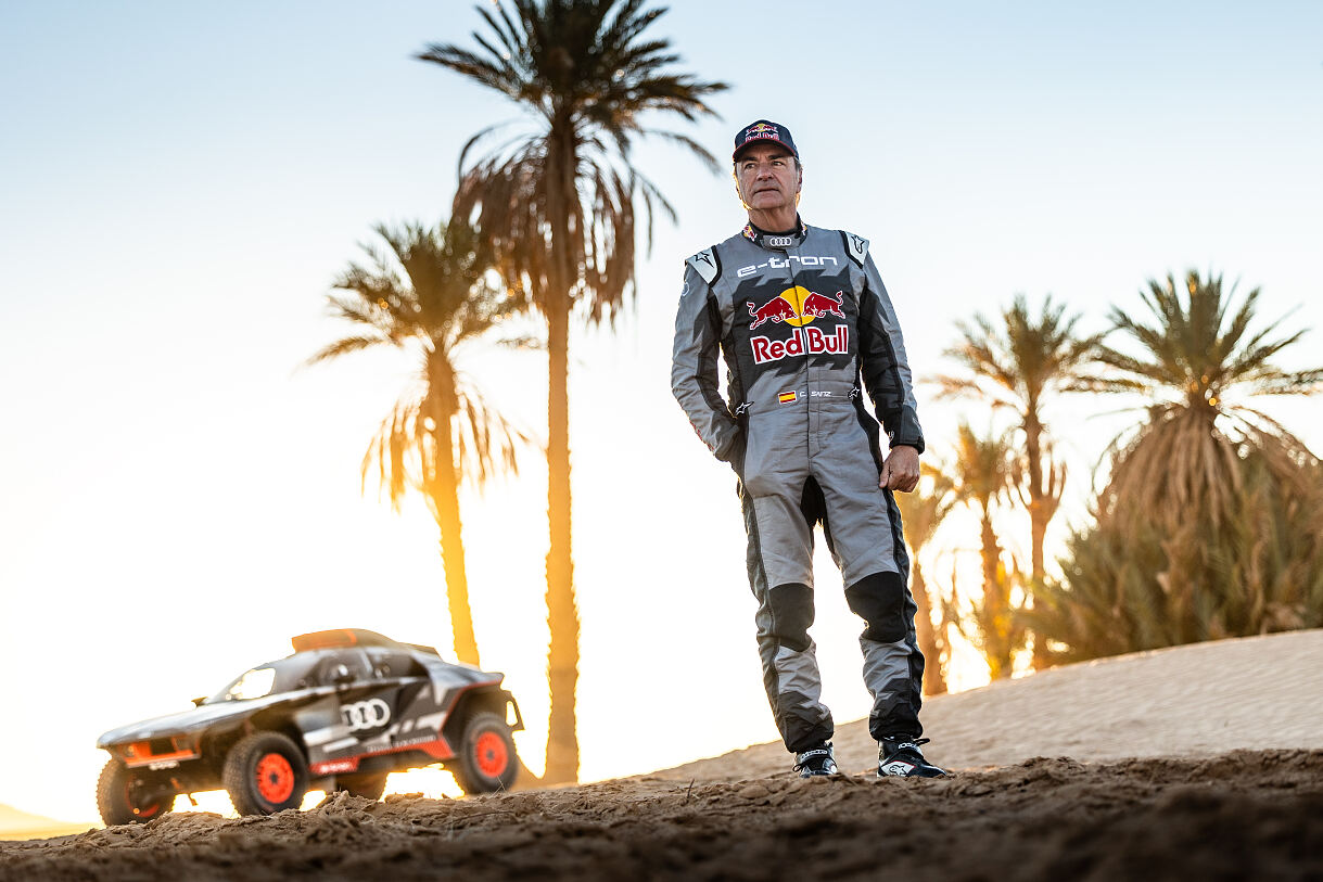 Carlos Sainz Senior mit seinem Audi E-Tron bei der Rallye Dakar 2023