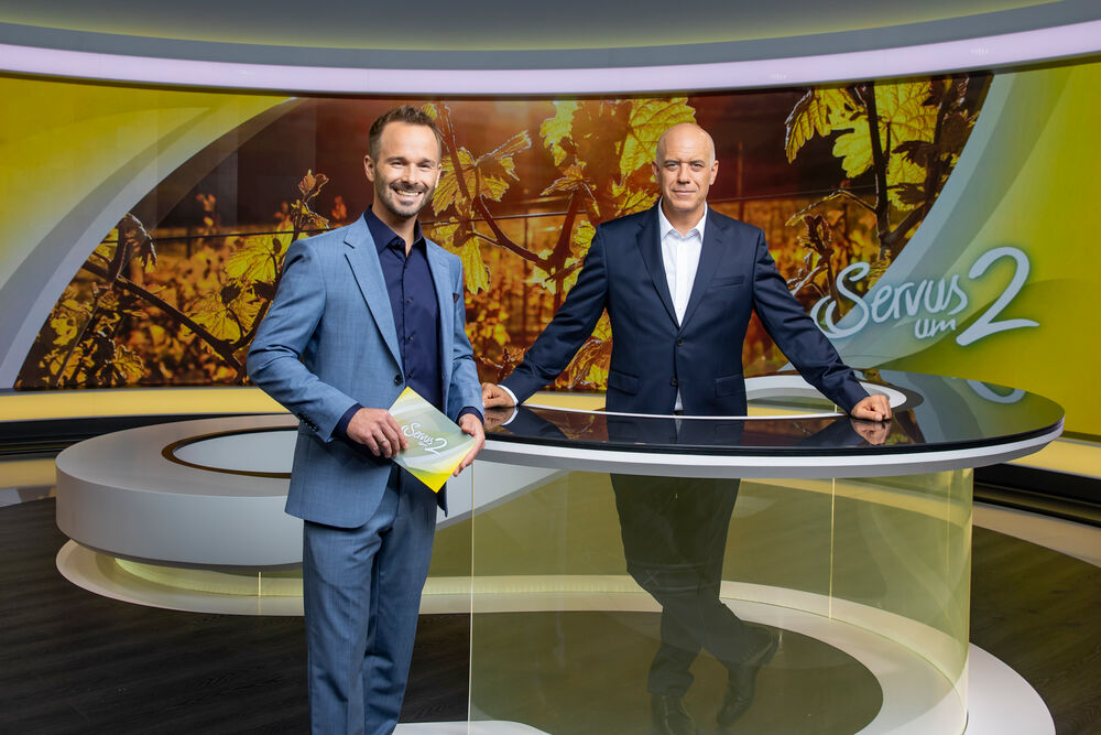 Servus um 2-Moderatoren Gerald Schober (links) und Alexander Schweitzer