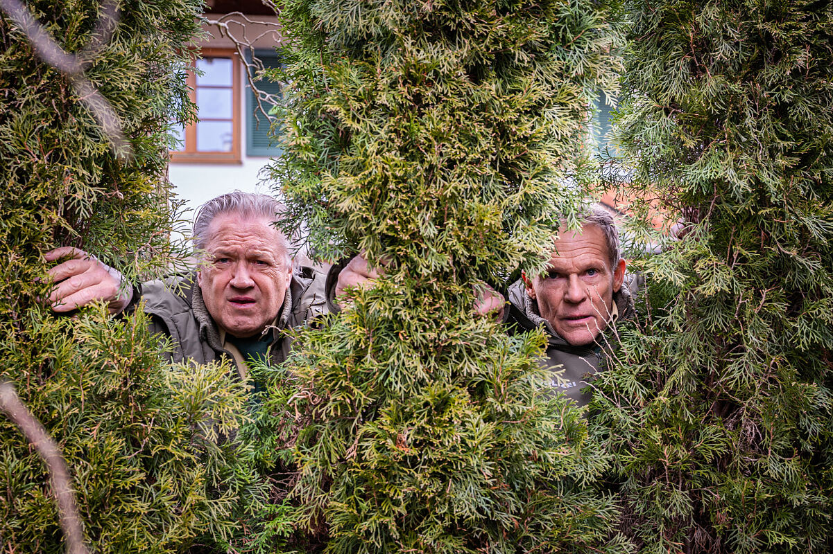 Michael Brandner als Reimund Girwidz und Christian Tramitz als Franz Hubert in Hubert ohne Staller: Eine Frau für gewisse Stunden